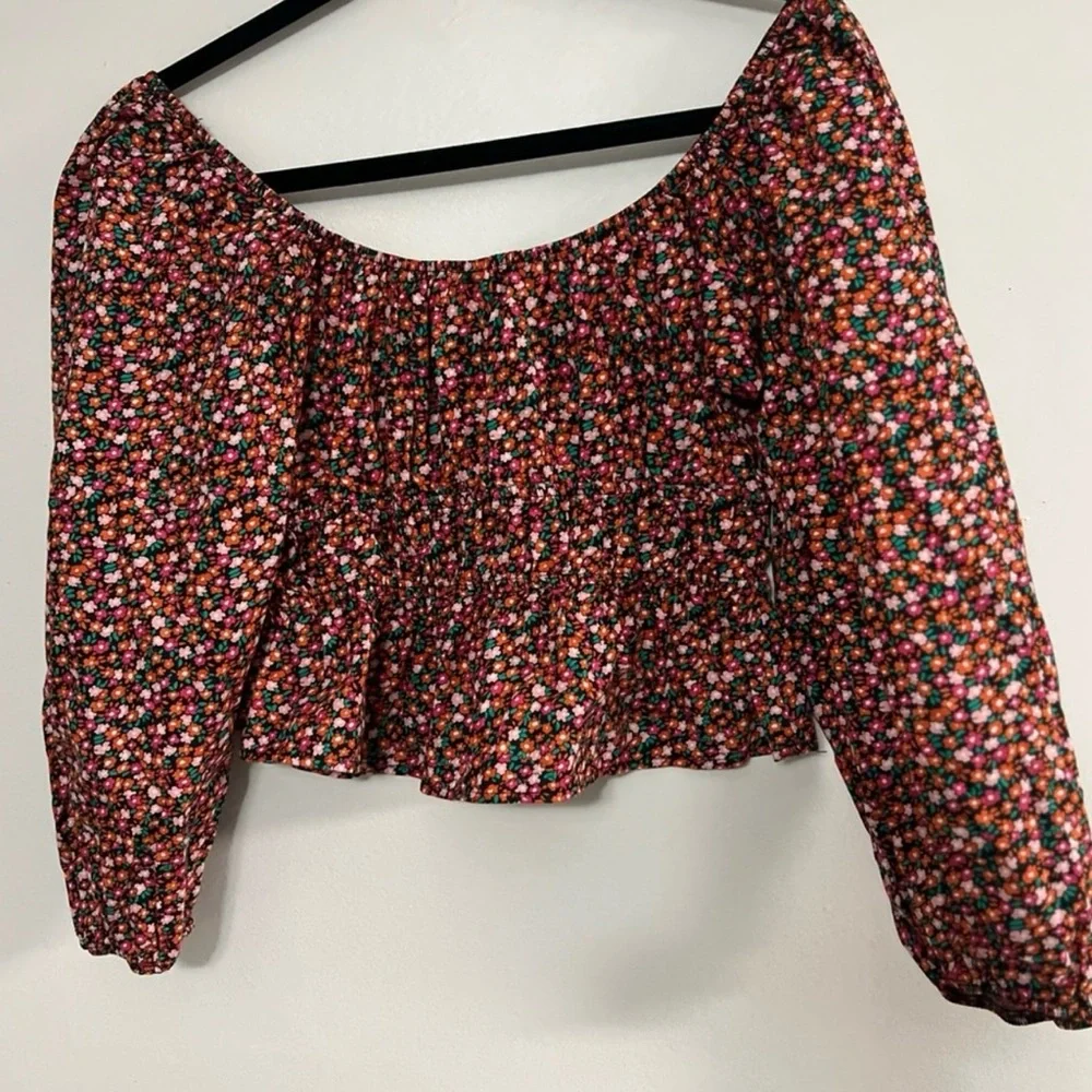 Zara Black Multicolor Floral Blouse - Picture 2 of 6